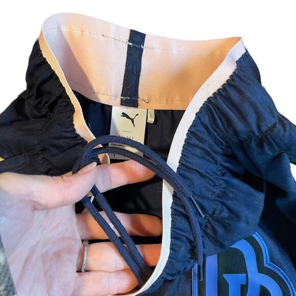 Puma x Dapper Dan Women's Jacquard Athletic Shorts Navy and Pink Size Small - Picture 13 of 15